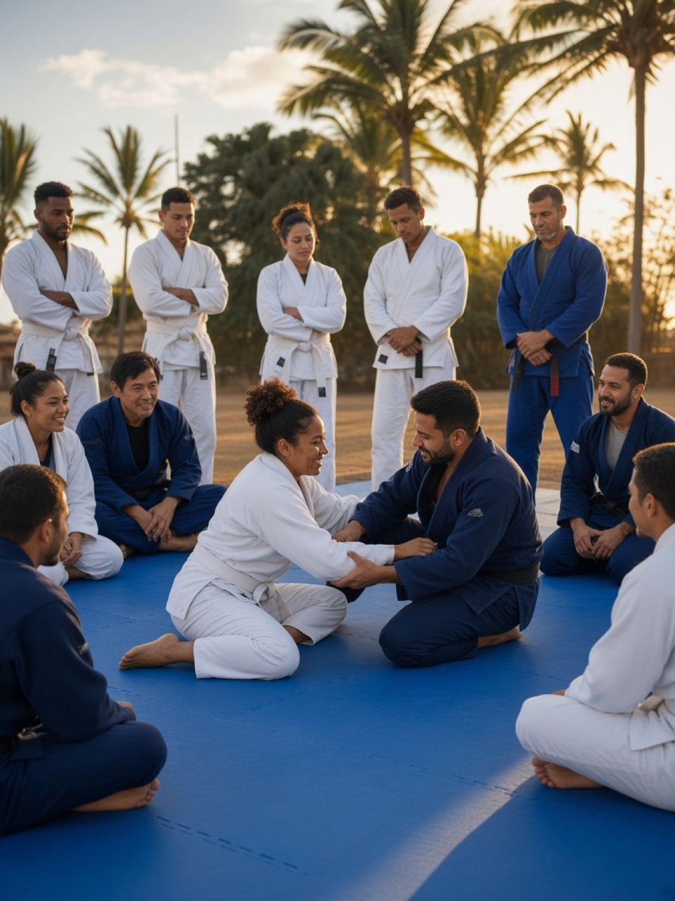 Rassemblement et compétition de Jiu-Jitsu Brésilien en extérieur
